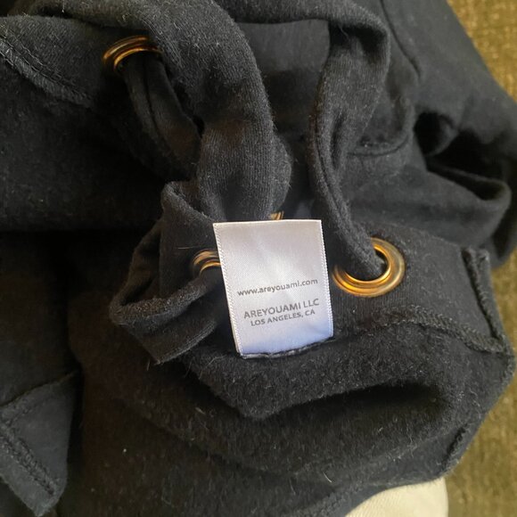 Areyouami Kai Black Cropped Side Tie Sweatshirt - Picture 4 of 4